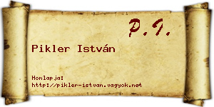 Pikler István névjegykártya