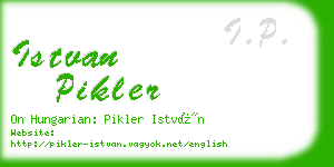 istvan pikler business card